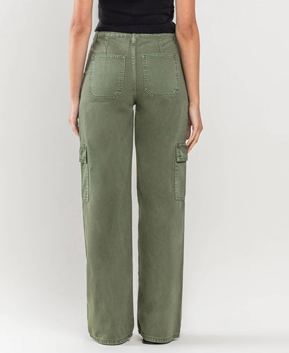 HIGH RISE UTILITY CARGO WIDE JEANS T5823TY