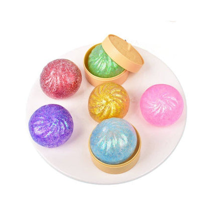 Glitter Squishy Dumpling Stress Ball Sensory Toy