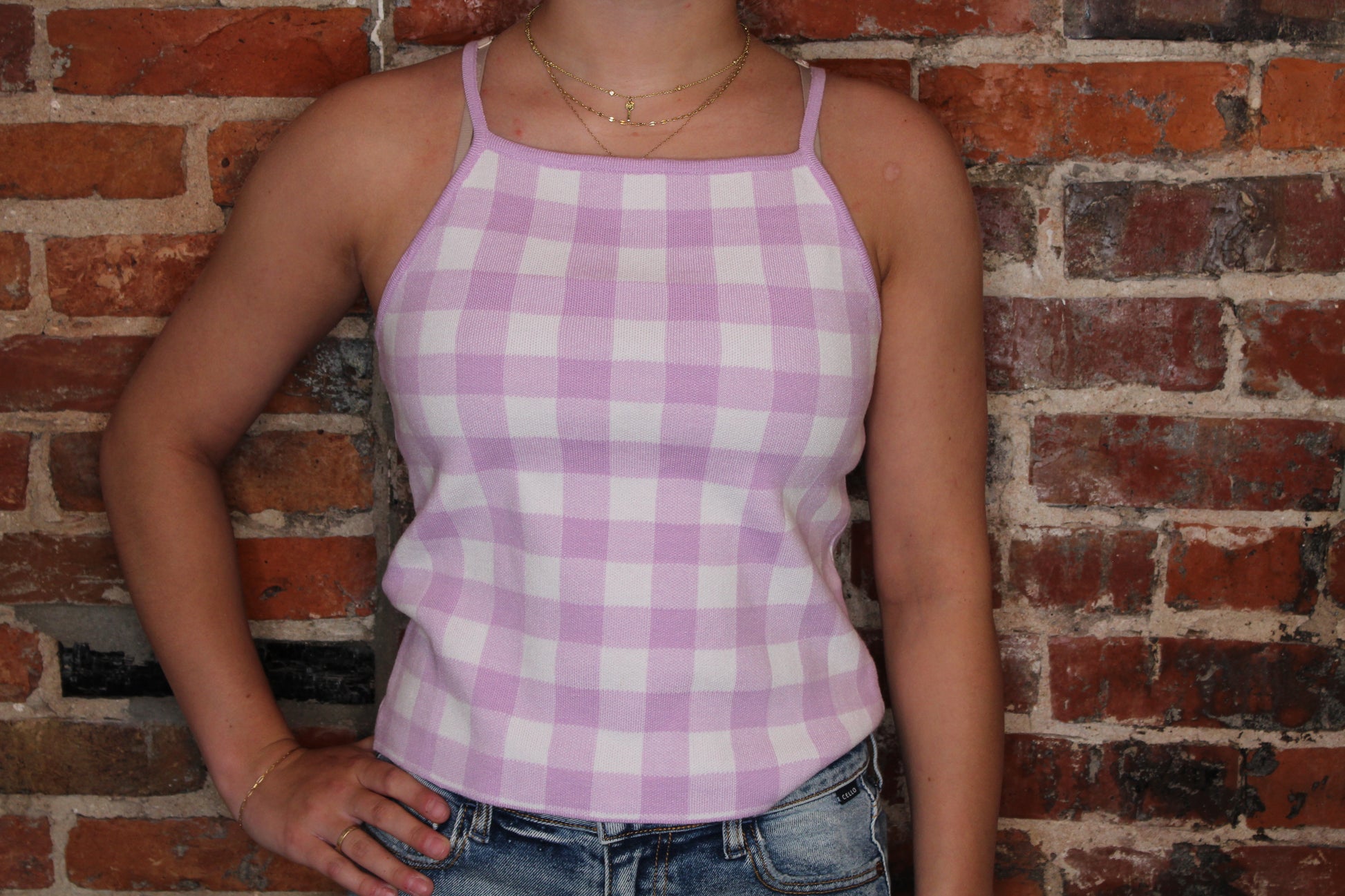 Kori Purple Check Tank image 0