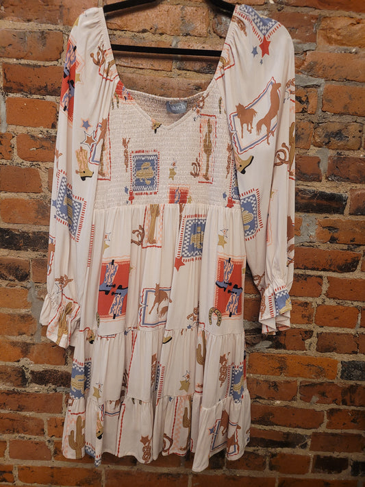 Blue B Tan Western Dress